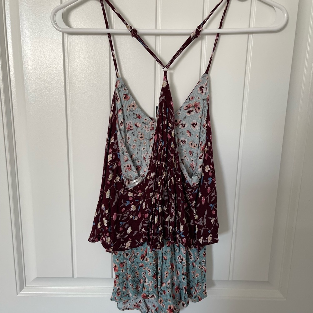 Layered floral tank top
